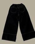 Fleece Wide Denim Pants