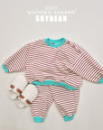 Pointed Stripe Top Bottom Set