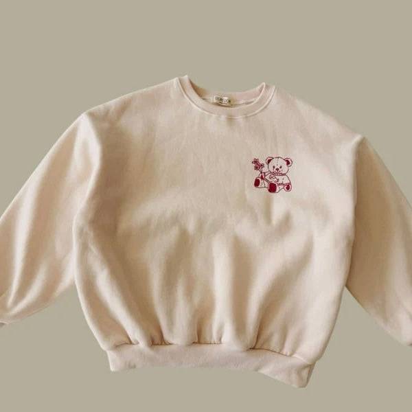 Flower Bear Fleece Sweatshirt
