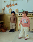 Heart Embroidery Corduroy Pants