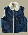 Teddy Button Denim Vest