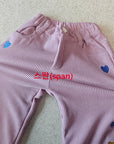 Heart Embroidery Corduroy Pants