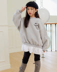 Embroidered Check Fleece Sweatshirt