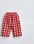 Check Bear Embroidery Pants