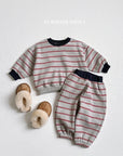 Striped Peach Fleece Set