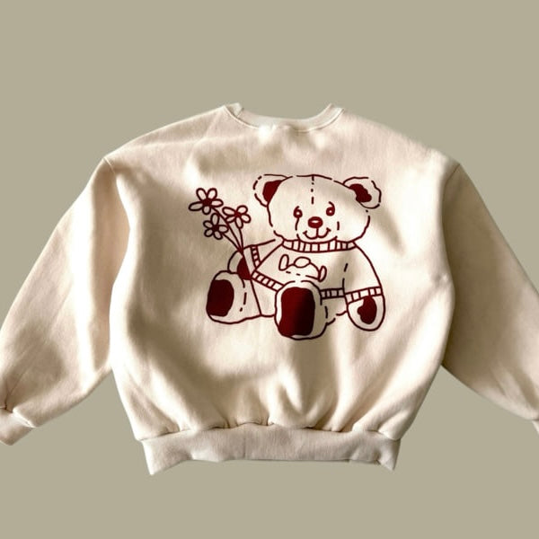 Flower Bear Fleece Sweatshirt