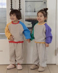Stripe Raglan Top Bottom Set