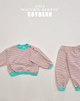 Pointed Stripe Top Bottom Set