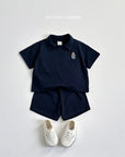 Embroidery Collar Short Sleeve Set
