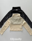 Little Foxx – Velvet Mesh Half Turtleneck Tee