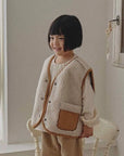Little Foxx – Teddy Reversible Shearling Vest-Brown