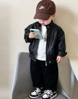 Little Foxx – Normal Leather Jacket, Tee & Pants 3-Piece Top & Bottom Set