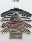 Little Foxx – Retro Loose Striped Mock Neck Tee