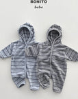 Little Foxx – Striped Terry Hooded Suit