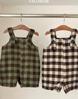 Little Foxx – Almond Check Overall Pants