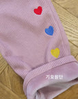 Heart Embroidery Corduroy Pants