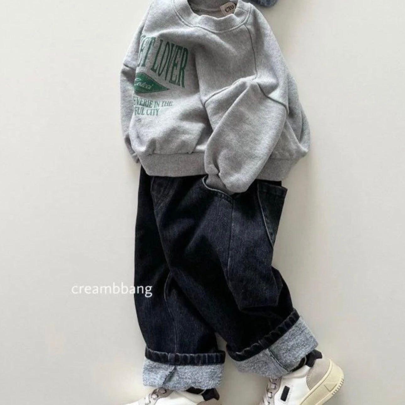 Fleece Denim Baggy Pants