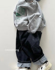 Fleece Denim Baggy Pants