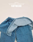 Wide Skirt Denim Pants
