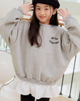 Embroidered Check Fleece Sweatshirt
