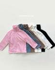Peach Mock Turtleneck Tee