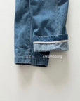 Fleece Denim Roll-Up Pants