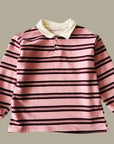 Striped Collar Fleece Tee