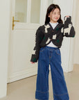 Fleece Wide Denim Pants