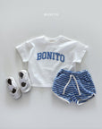 Striped Color Strap Terry Shorts