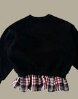 Embroidered Check Fleece Sweatshirt