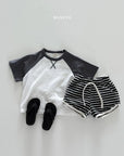Striped Color Strap Terry Shorts