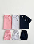 Embroidery Collar Short Sleeve Set