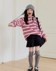 Striped Collar Fleece Tee