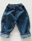 Fleece Denim Baggy Pants
