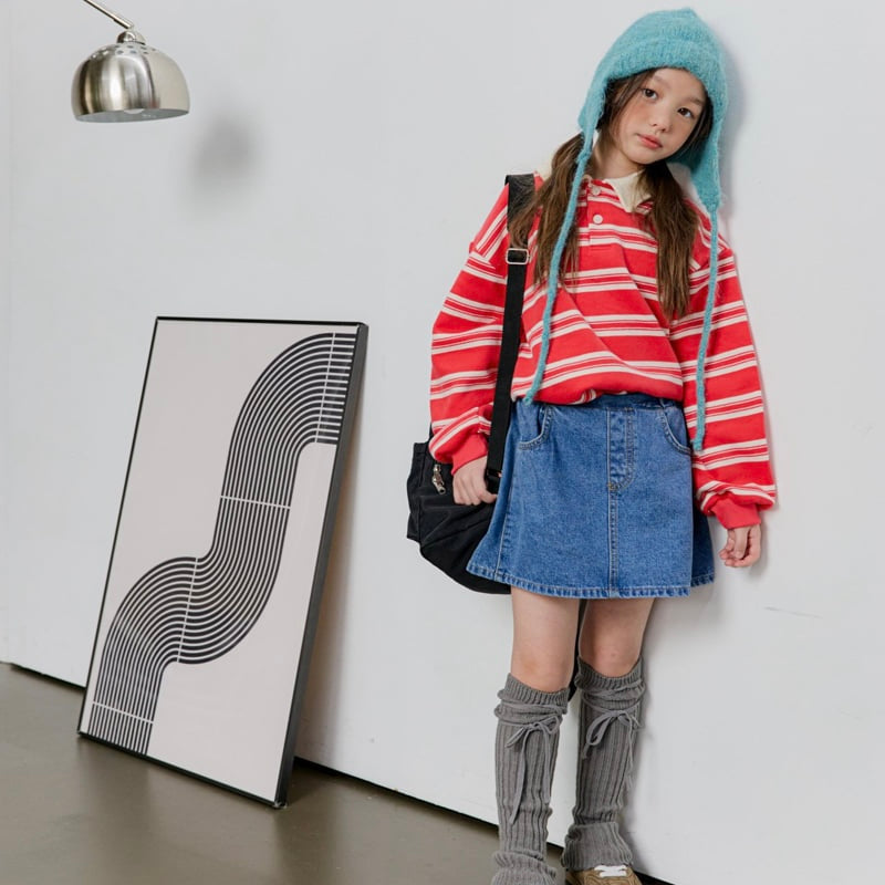 Striped Collar Fleece Tee