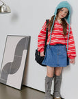 Striped Collar Fleece Tee