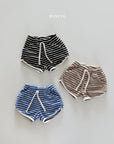 Striped Color Strap Terry Shorts