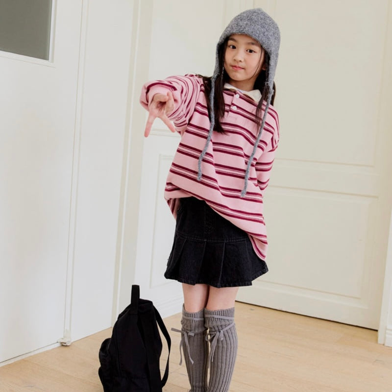 Striped Collar Fleece Tee