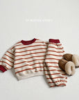 Striped Peach Fleece Set