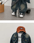 Little Foxx – Pocket Denim Jacket 3-Piece Top & Bottom Set