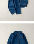 Little Foxx – Denim Shirt & Denim Pants Top & Bottom Set
