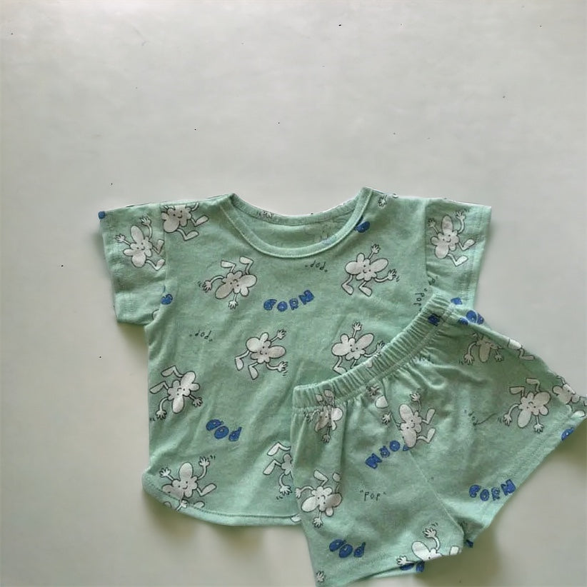 Pop Pop Set – Two-piece set with a cheerful popcorn print