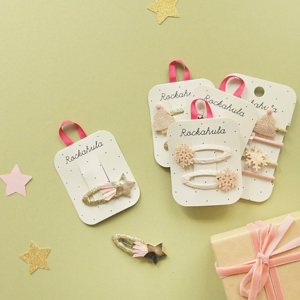 Frosted Shimmer Xmas Tree Clips