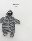 Little Foxx – Striped Terry Hooded Suit