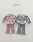 Little Foxx – Shirring Collar Zip-Up Set