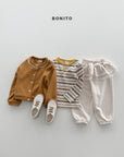 Little Foxx – Heart Button Stripe Tee