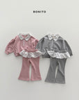 Little Foxx – Shirring Collar Zip-Up Set