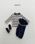 Little Foxx – Heart Button Stripe Tee