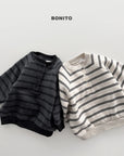 Little Foxx – Striped Henley Neck Sweatshirt