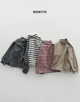 Little Foxx – Retro Loose Striped Mock Neck Tee